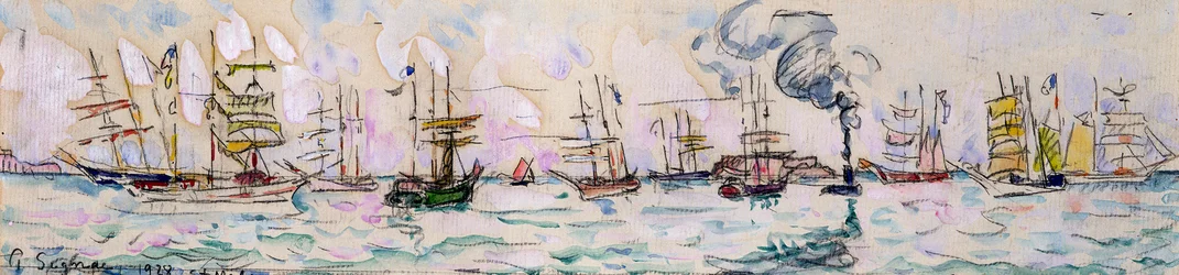 Die Abfahrt der Fischtrawler nach Neufundland, 1928